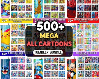 500+ 20oz Cartoon Tumbler Bundle All Cartoons Character Sublimation Stitch Tumbler Cartoon Tumbler, Stitch Tumbler PNG instant Download