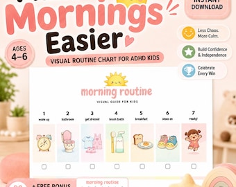 Quadro Matinal para TDAH (4 a 6 anos) | Agenda Visual de Funções Executivas | Imprimível para Educação Infantil