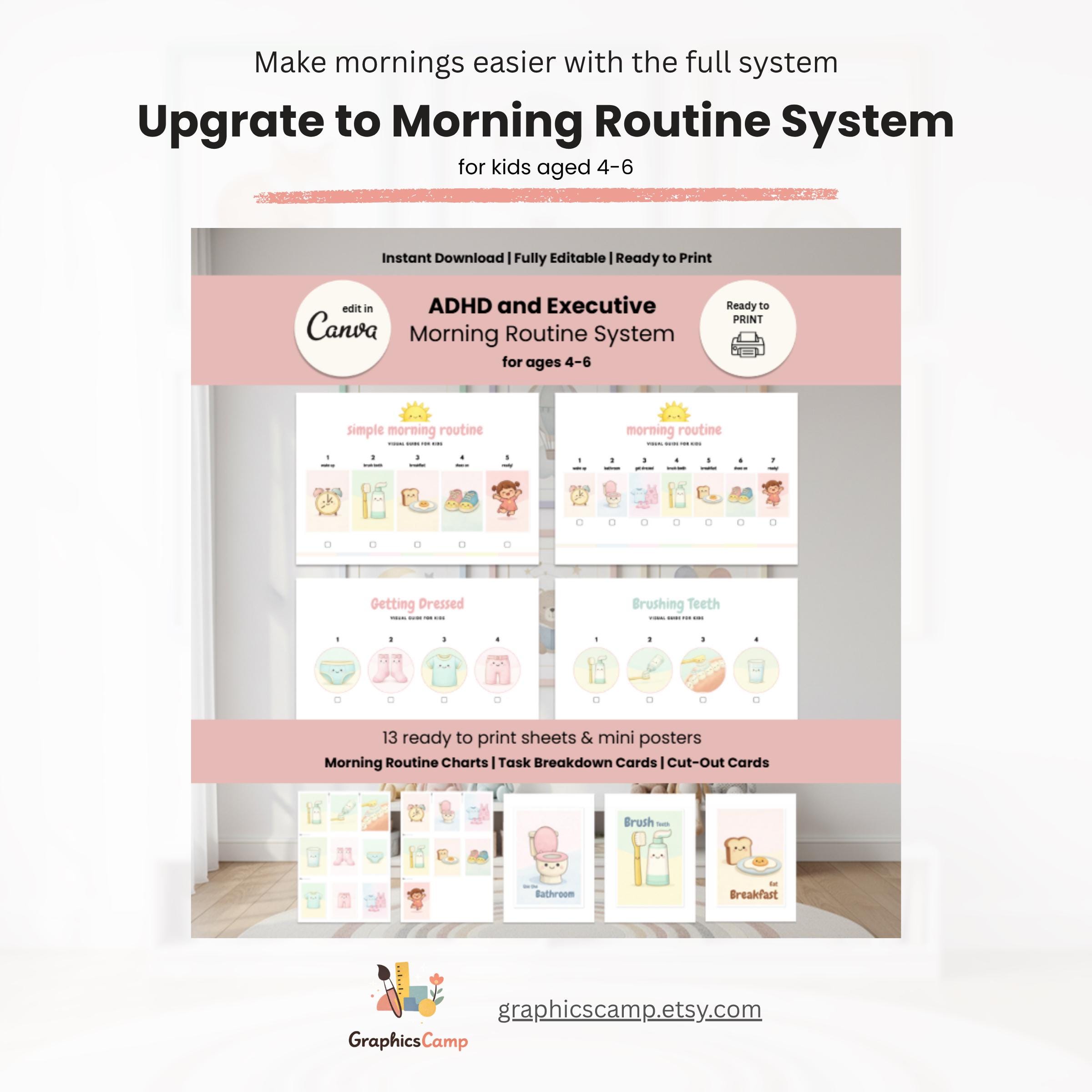 ADHD Bedtime Routine System for Kids | Executive Visual Schedule & Calm ...