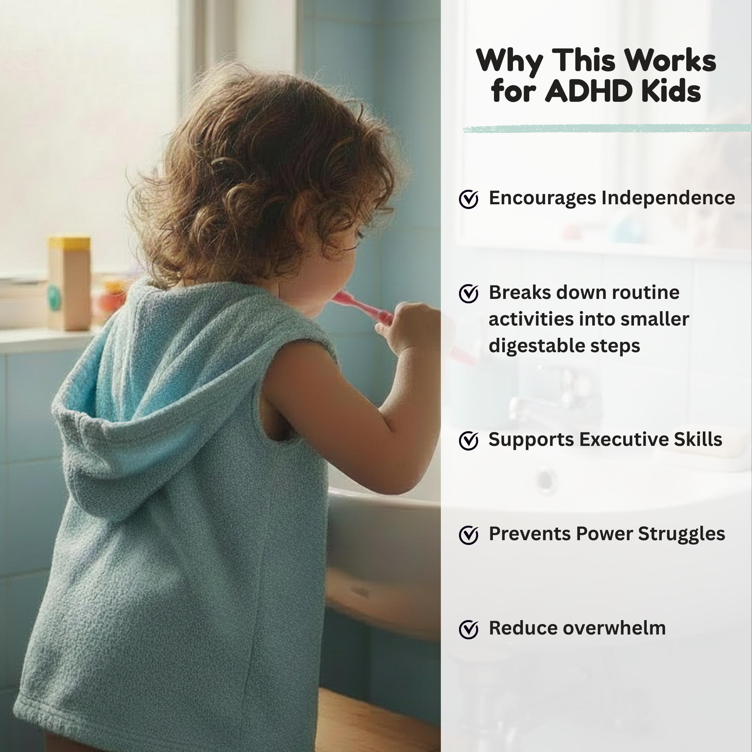 Brushing Teeth Chart for ADHD Kids | Executive Function Task Breakdown ...