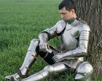 Full Set Medieval Plate Armor, Battle Ready Armour for Men, Custom Renaissance Knight Suit, Handcrafted for LARP, Reenactment & Cosplay