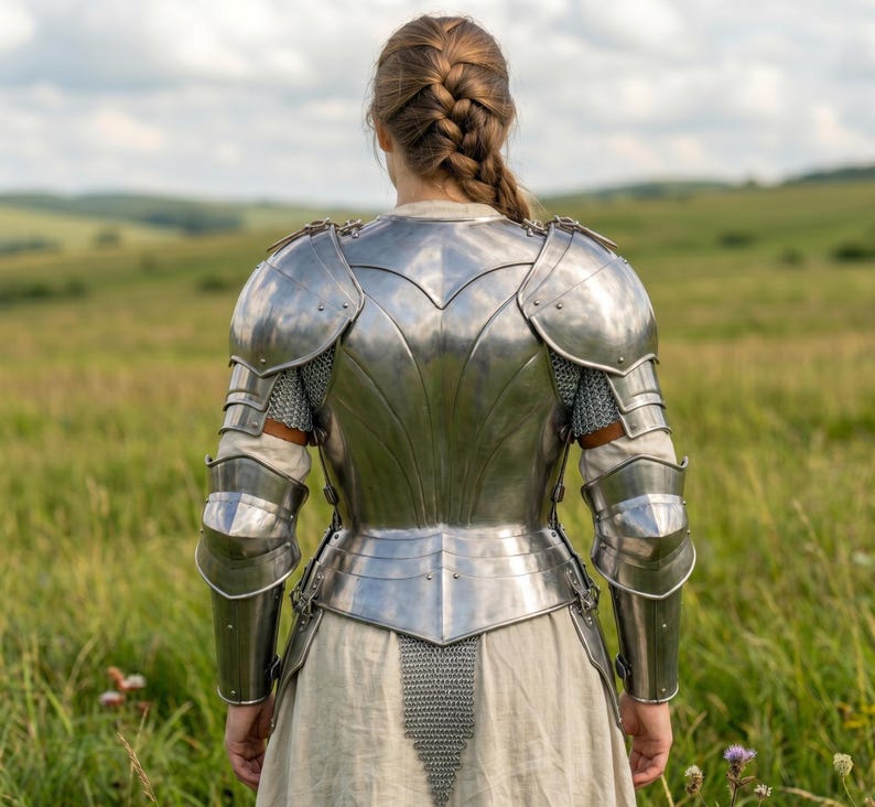 Custom Female Knight Armor Set, Handcrafted Steel Cuirass & Pauldrons ...