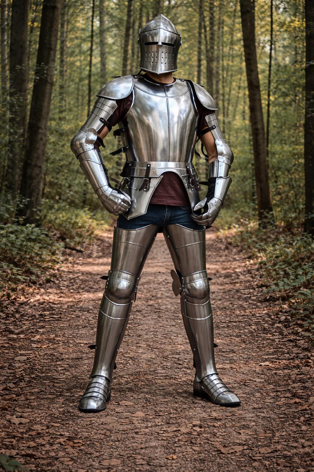 Medieval Knight Full Plate Armor Set With Helmet – Steel LARP Armor ...