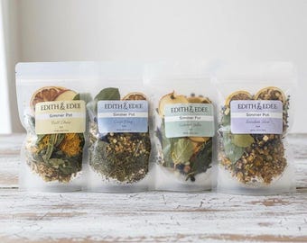 Simmer Pot Sampler Set, Botanical Blends, Natural Home Fragrance, Citrus Herbal Spice