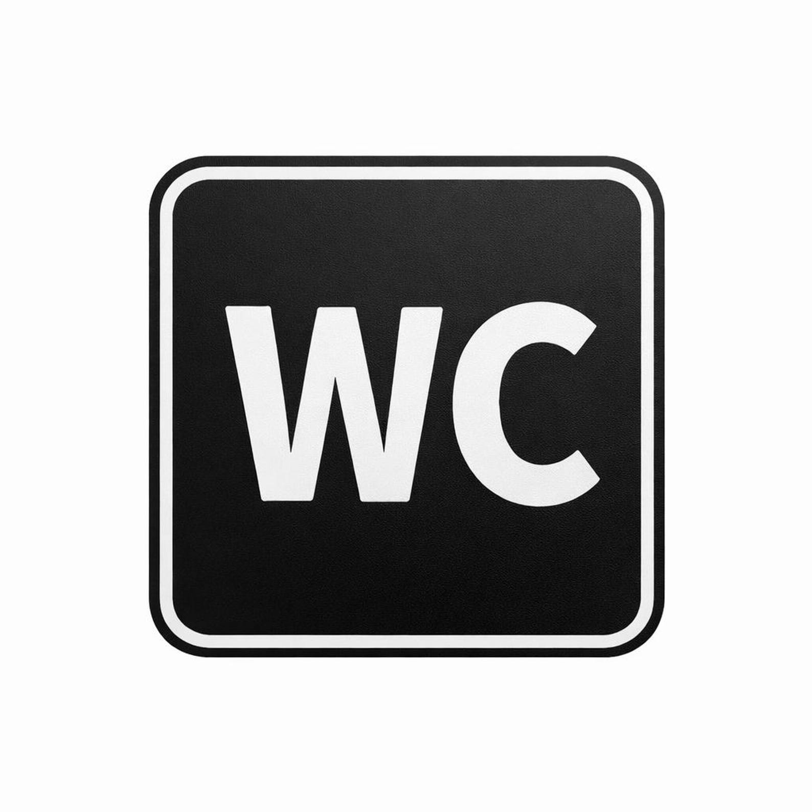 Wc Sign Classy Sign – WC Sign – Modern Black White Restroom Plaque, Minimalist Home ...