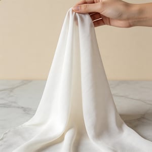 Tissu de soie Georgette certifié au mètre – Soie de mûrier 19 mommes pour robes, robes de mariée et haute couture