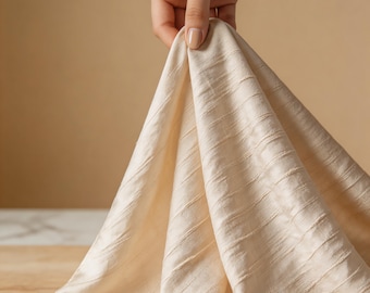 Certified Handloom Pure Dupion Silk Fabric by the Yard: 25 Momme, 100% Mulberry Raw Silk for Bridal Couture - Gift for women, 850+ Colors