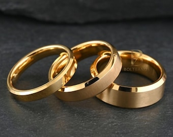 18k gouden wolfraam trouwring | Krasbestendig | huwelijkscadeau | Statementring | Galaxy-verlovingsring van 8 mm | Trouwring heren