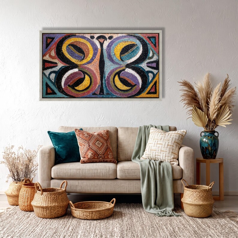 Very Abstract Shape Abstract Colorful Shapes Canvas Wall Art, Modern Geometric Design ...