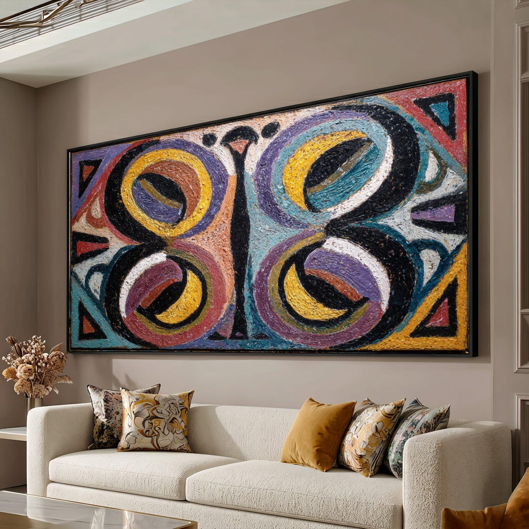 Very Abstract Shape Abstract Colorful Shapes Canvas Wall Art, Modern Geometric Design ...