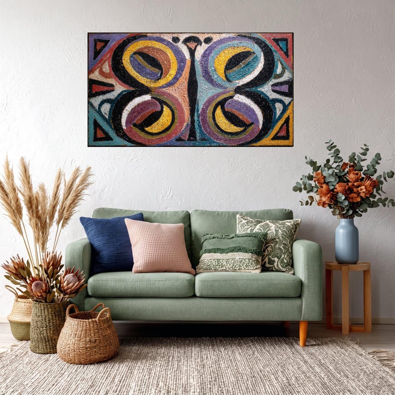 Very Abstract Shape Abstract Colorful Shapes Canvas Wall Art, Modern Geometric Design ...