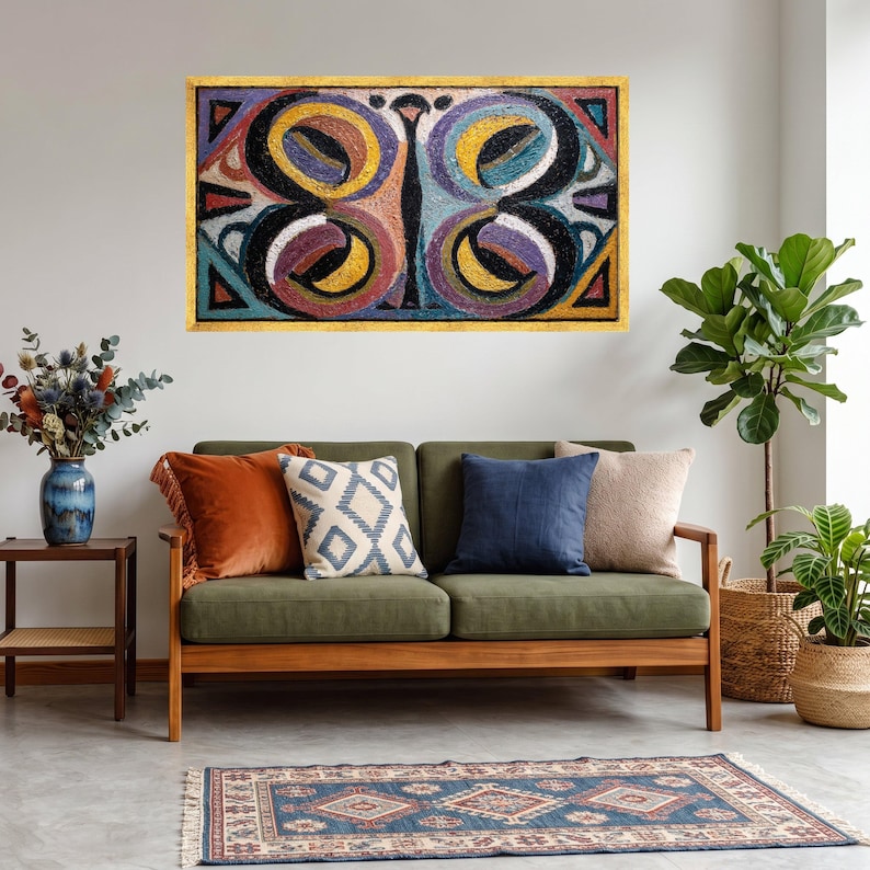 Very Abstract Shape Abstract Colorful Shapes Canvas Wall Art, Modern Geometric Design ...