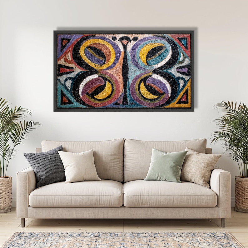 Very Abstract Shape Abstract Colorful Shapes Canvas Wall Art, Modern Geometric Design ...