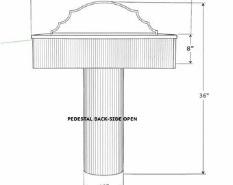 Custom Sink Set for Randi Dodson – 36” Total Height Vanity, Calacatta Viola Sink 36"x16"x8" with Pedestal Base 30"x16"x10"