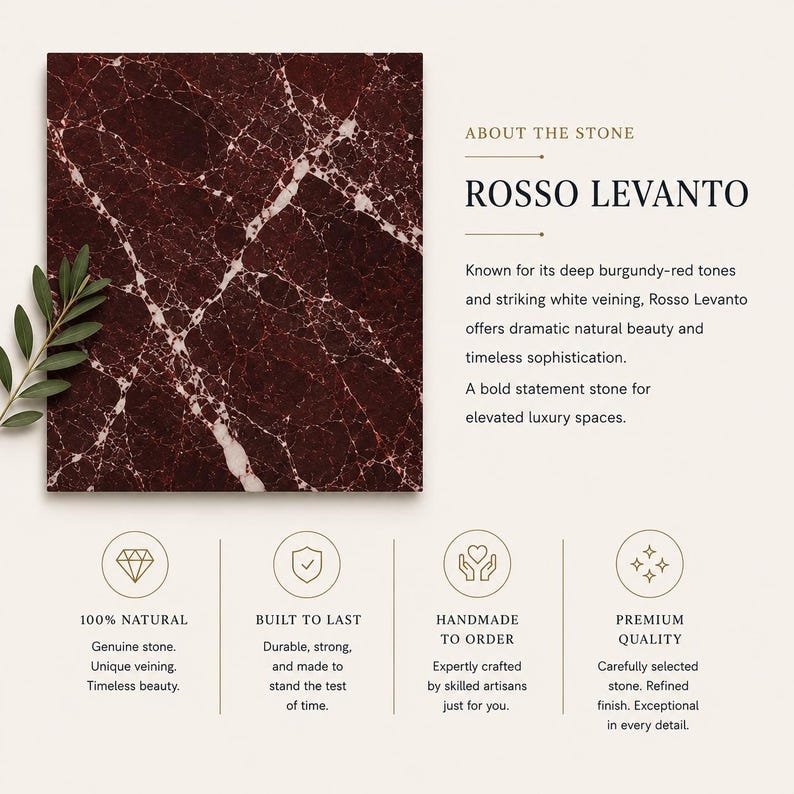 AVAILABLE MARBLE OPTIONS

Travertine
Carrara White
Calacatta Gold
Calacatta Viola
Green Levanto
Rosso Levanto
Nero Marquina