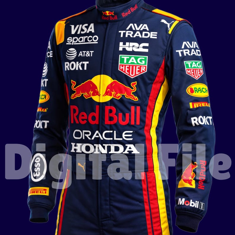 Diseño de bordado para traje de Red Bull Racing / Paquete de logotipos de patrocinadores de F1 (Descarga instantánea) imagen 2
