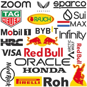 Paquete de logotipos inspirados en las carreras, diseño de body, calcomanías para ropa (descarga digital)