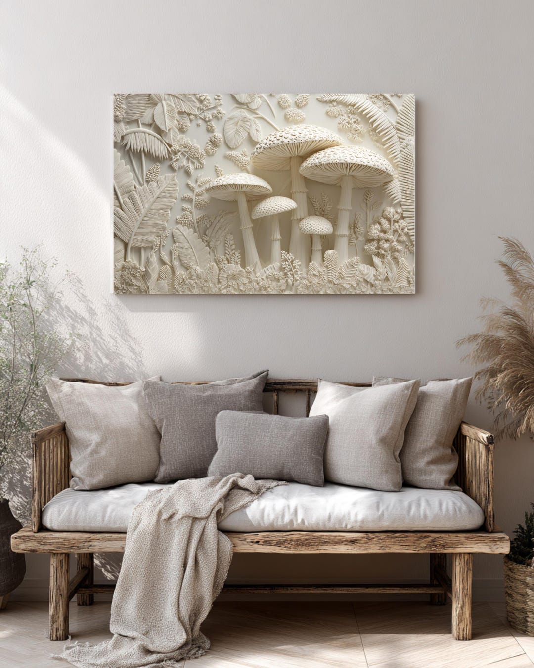 Mushroom Forest Canvas Print, Whimsical Fungi Nature Wall Decor - Etsy