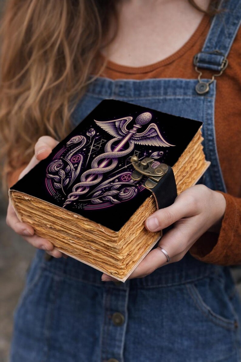 Snake Journal Snake Leather Journal, Caduceus Notebook, Gothic Journal, Witchy Diary ...