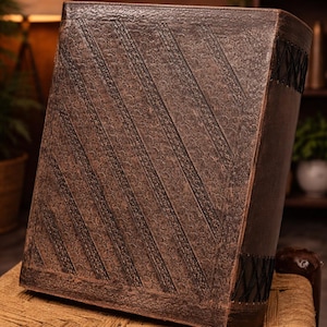 grimoire journal, spell book, book of shadows, pentagram journal, leather grimoire, gothic journal, witchcraft book, antique journal, large leather book, embossed leather, magic notebook, pagan journal, witch gift