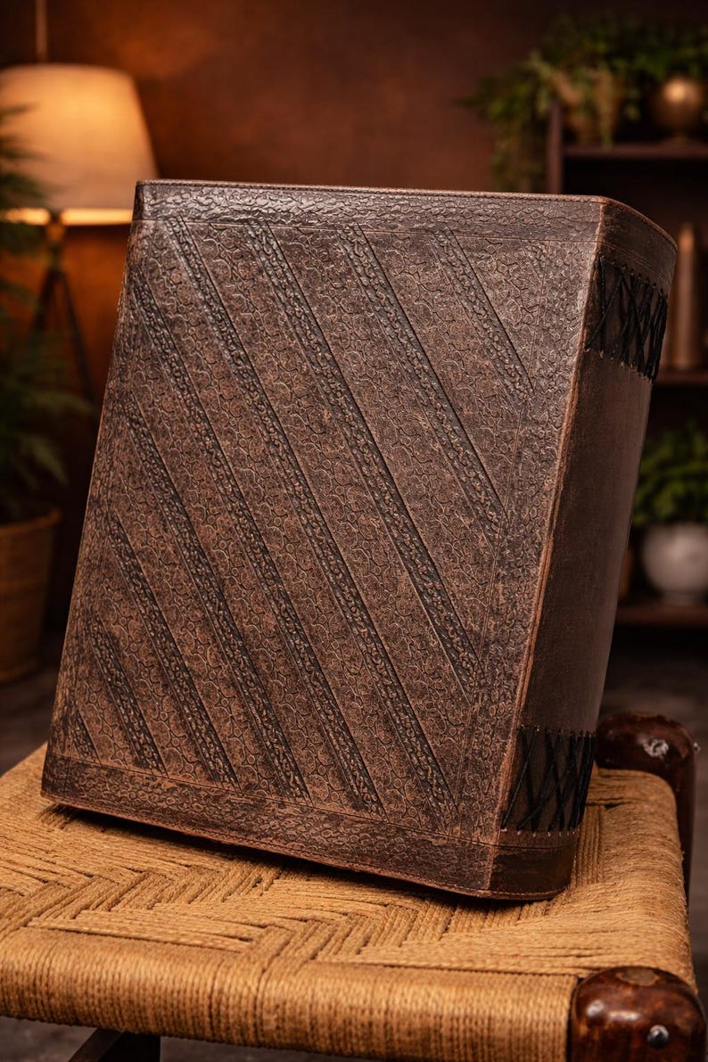 grimoire journal, spell book, book of shadows, pentagram journal, leather grimoire, gothic journal, witchcraft book, antique journal, large leather book, embossed leather, magic notebook, pagan journal, witch gift