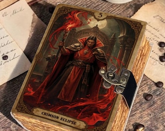Crimson Eclipse Fantasy Journal, Dunkel Magier Notizbuch, Gothic Zauberbuch, Magier Tagebuch, RPG Journal, Fantasy Art Notizbuch, Dungeon Meister Geschenk