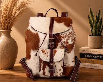 Western Leather Backpack, Handmade Rustic Backpack Purse, Boho Travel Bag, Vintage Leather Rucksack, Women Backpack Gift
