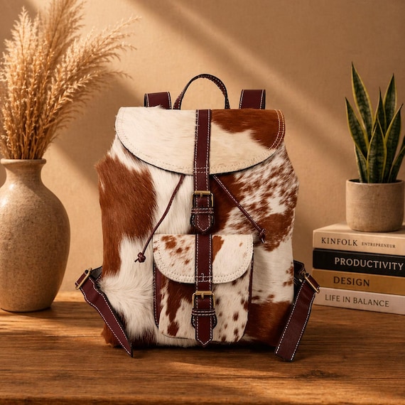 Western Leather Backpack, Handmade Rustic Backpack Purse, Boho Travel Bag, Vintage Leather Rucksack, Women Backpack Gift