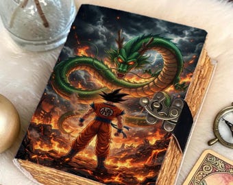 Anime Dragon Journal, Fantasy Dragon Notebook, Manga Inspired Journal, Handmade Writing Diary, Gift for Anime Fans, Dragon Lover Gift