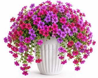UV Resistant Pink Purple Cascading Flowers for Outdoor Porch Patio Balcony Décor
