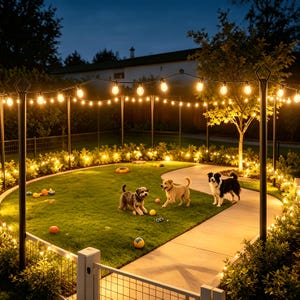 Solar String Lights: Warm Bulb Garden Fence Festoon LED Patio Lights (Set)