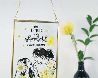 Benutzerdefinierte gepresster Blumenrahmen | 4x6 personalisiertes Foto-Andenken