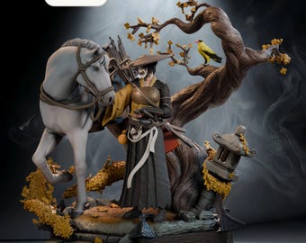 Ghost of Yotei Wraith STL File – Game Samurai Statue – Instant Download