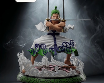 Zoro Three-Sword Duelist STL File Warrior Statue Instant Download