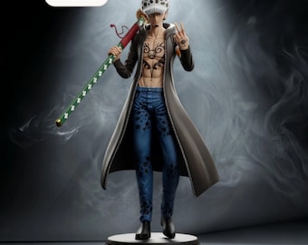 Trafalgar Law Fallen STL File – Anime Swordsman Statue – Instant Download