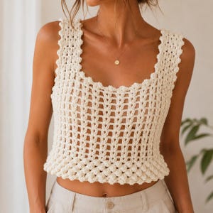 Crochet Crop Top Pattern & Video PDF, Boho Wrap Style Sleeveless Tank Top, Everyday Tank Crochet Pattern, Easy Summer Singlet  crochet top