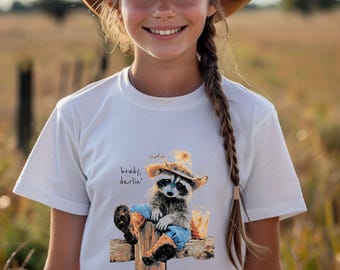 Western Raccoon Tee, Hilarious Men Tee, Sarcastic Country Sweatshirt, Kids Cowboy Gift Apparel