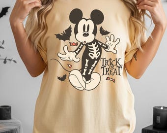 Spooky Family Shirts, Mickey Halloween Tee, Retro Skeleton Disney Sweatshirt, Spooky Season Gift