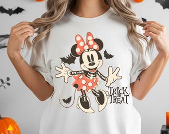 Spooky Family Shirts, Minnie Halloween Tee, Retro Skeleton Disney Sweatshirt, Spooky Season Gift