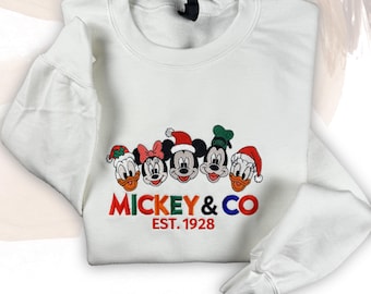 Mickey and Co Embroidered Shirt, Disney Embroidered Sweatshirt, Comfort Colors Embroidered Shirt