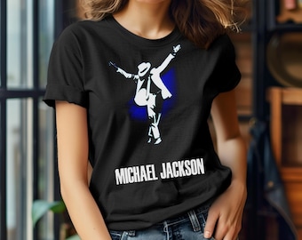 Michael Jackson Tee with Silhouette Dance Graphic, Vintage Pop Music Shirt