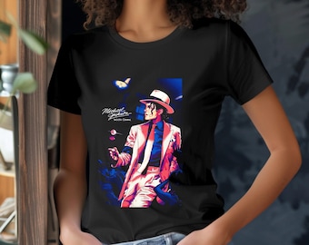 Michael Jackson Tee with Smooth Criminal Graphic, Pop Performer Shirt