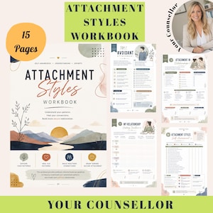 Attachment Styles Workbook, Attachment Style Self Assessment, Anxious Avoidant Secure Attachment, Relationship Therapy Worksheets