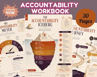 Accountability Workbook, Therapy Worksheets, Personal Growth Journal, Self Reflection, Responsibility & Relationship Skills