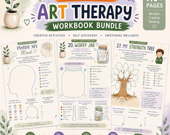 Art Therapy Workbook Bundle | 110 Printable Activities (Digital Download)