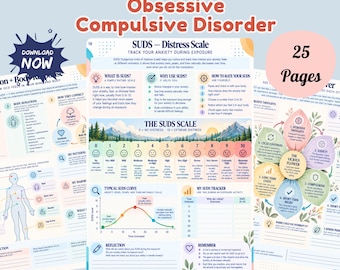 OCD Workbook, ERP Therapy Worksheets, Exposure Therapy, Intrusive Thoughts, Anxiety Coping Skills, Counselor Tools