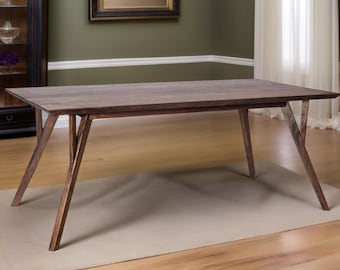 Handmade Acacia Wood Dining Table - Mid Century Modern Westbrook Wooden Table - Home Decor Furniture