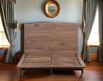 Handmade Acacia Wood Bed Frame - Modern Wooden Furniture for Bedroom Decor - Trending Home Improvement