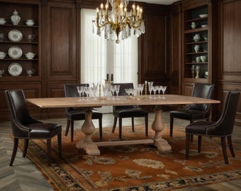 Mid Century Modern Mango Wood Dining Table - Winchester Table with Wooden Frame - Home Improvement