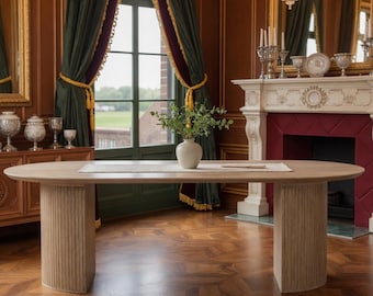 Mid Century Modern Winslow Dining Table - Handmade Mango Wood Furniture for Dining Room Decor